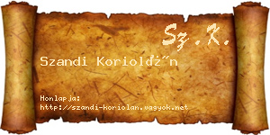Szandi Koriolán névjegykártya